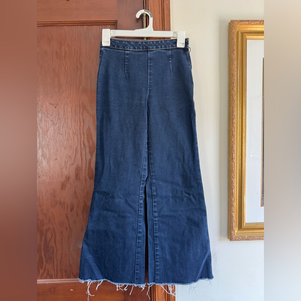 Forever 21 zip up flare jeans